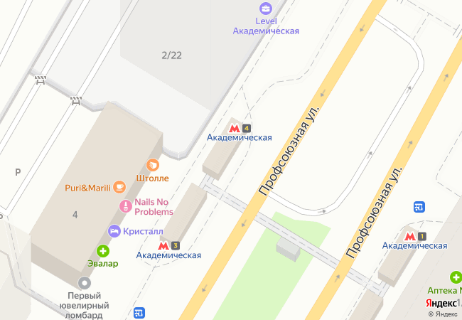 Академическая, вход-выход 4 в южный вестибюль — Академическая (Калужско-Рижская линия, Москва)